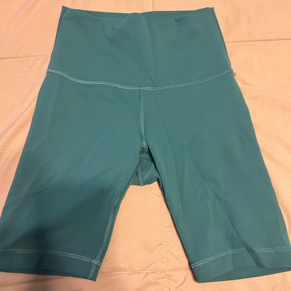 Lululemon Mineral Blue Wunder Train 6 inch biker shorts size 4 no tags.